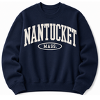 Nantucket Massachusetts sweatshirt in  navy with varsity badge design