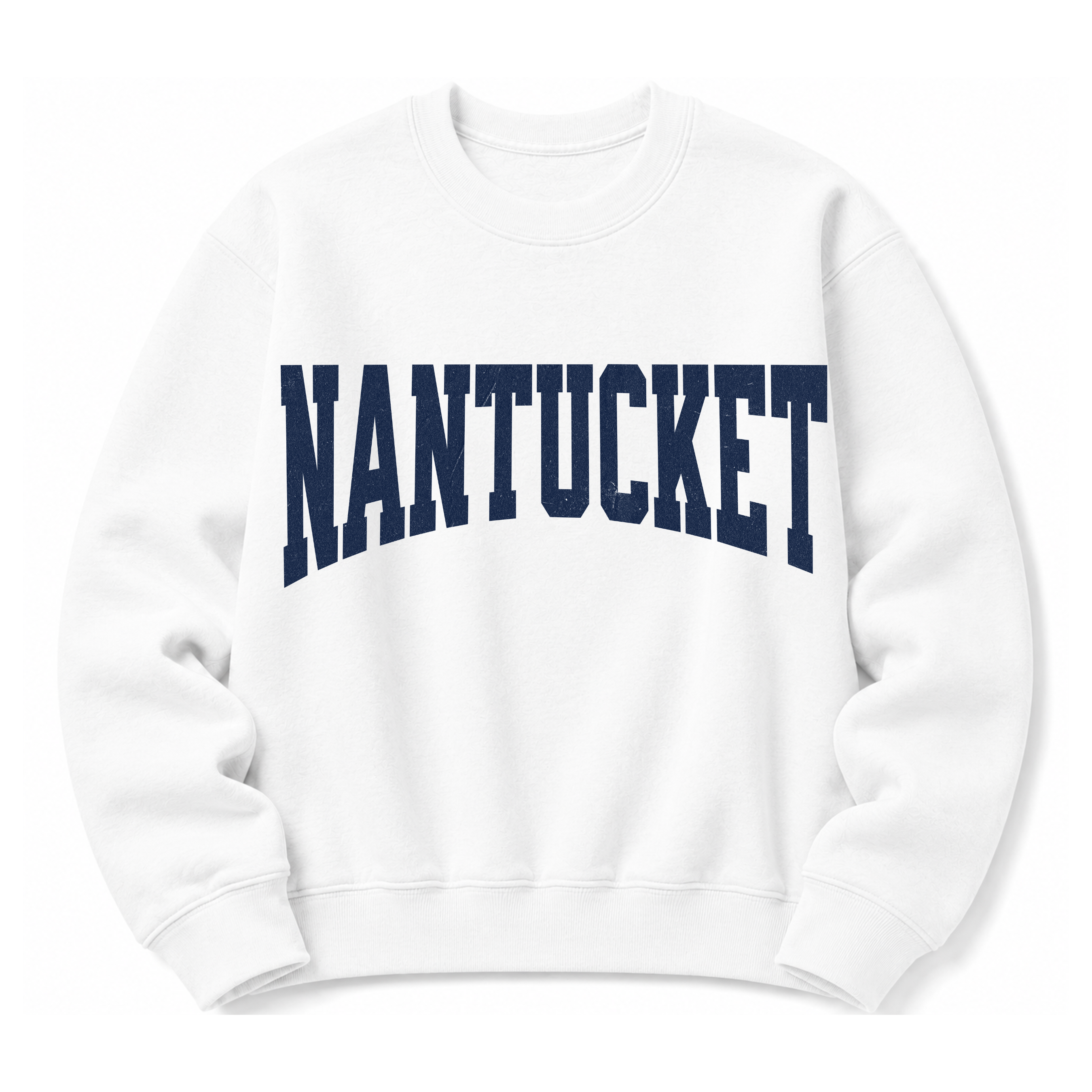 Nantucket Massachusetts vintage collegiate crewneck sweatshirt in white