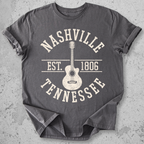 Nashville Tennessee Est 1806 t-shirt charcoal vintage collegiate guitar graphic tee