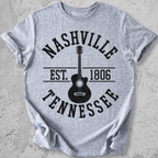 Nashville Tennessee Est 1806 t-shirt grey vintage collegiate guitar graphic tee
