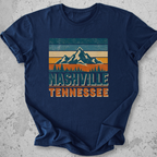 Nashville Tennessee retro t-shirt  Navy vintage mountain stripe graphic tee