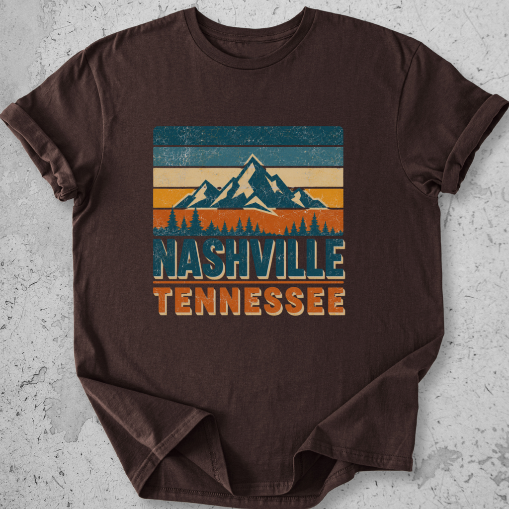 Nashville Tennessee retro t-shirt e vintage expresso mountain stripe graphic tee