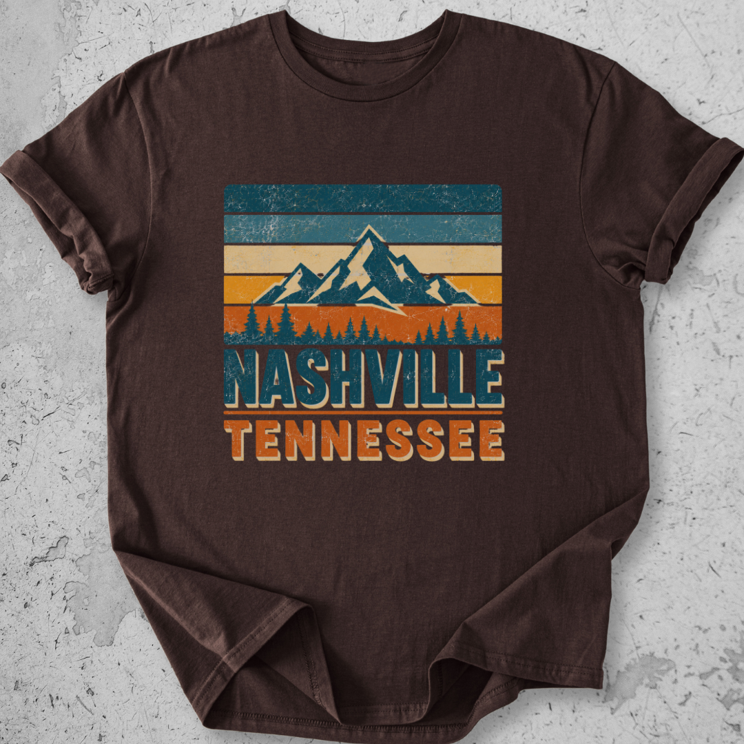 Nashville Tennessee retro t-shirt e vintage expresso mountain stripe graphic tee