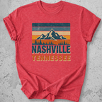 Nashville Tennessee retro t-shirt red mountain stripe graphic tee