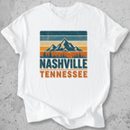Nashville Tennessee retro t-shirt white   mountain stripe graphic tee