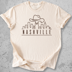 Nashville skyline t-shirt  natural  cowboy hat city graphic tee Tennessee