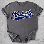 Nashville sporty t-shirt Charcoal l script Est 1779 collegiate graphic tee