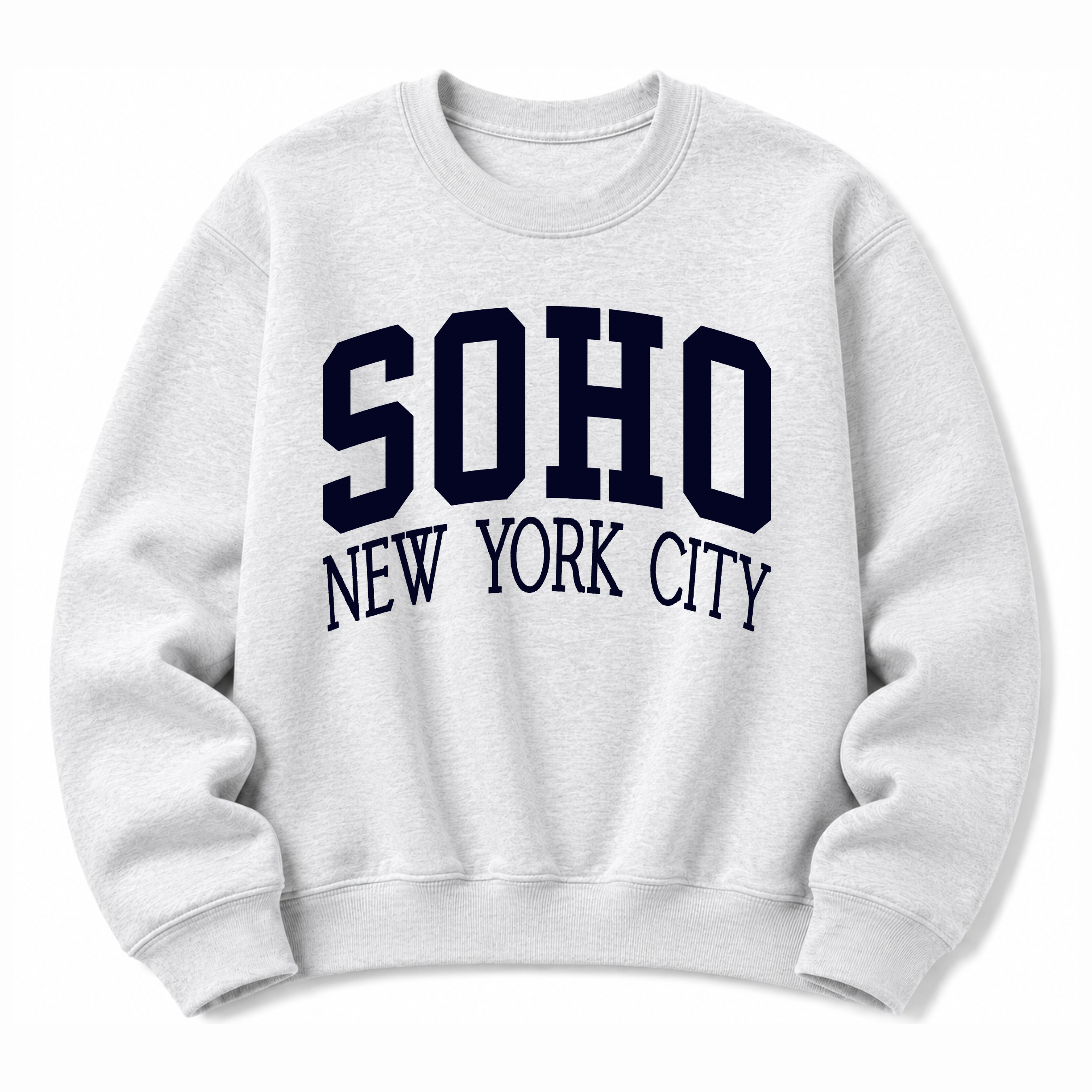 SoHo New York City vintage collegiate crewneck sweatshirt in  Ash Grey