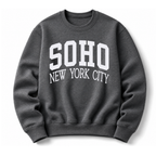 SoHo New York City vintage collegiate crewneck sweatshirt in  Dark Grey 