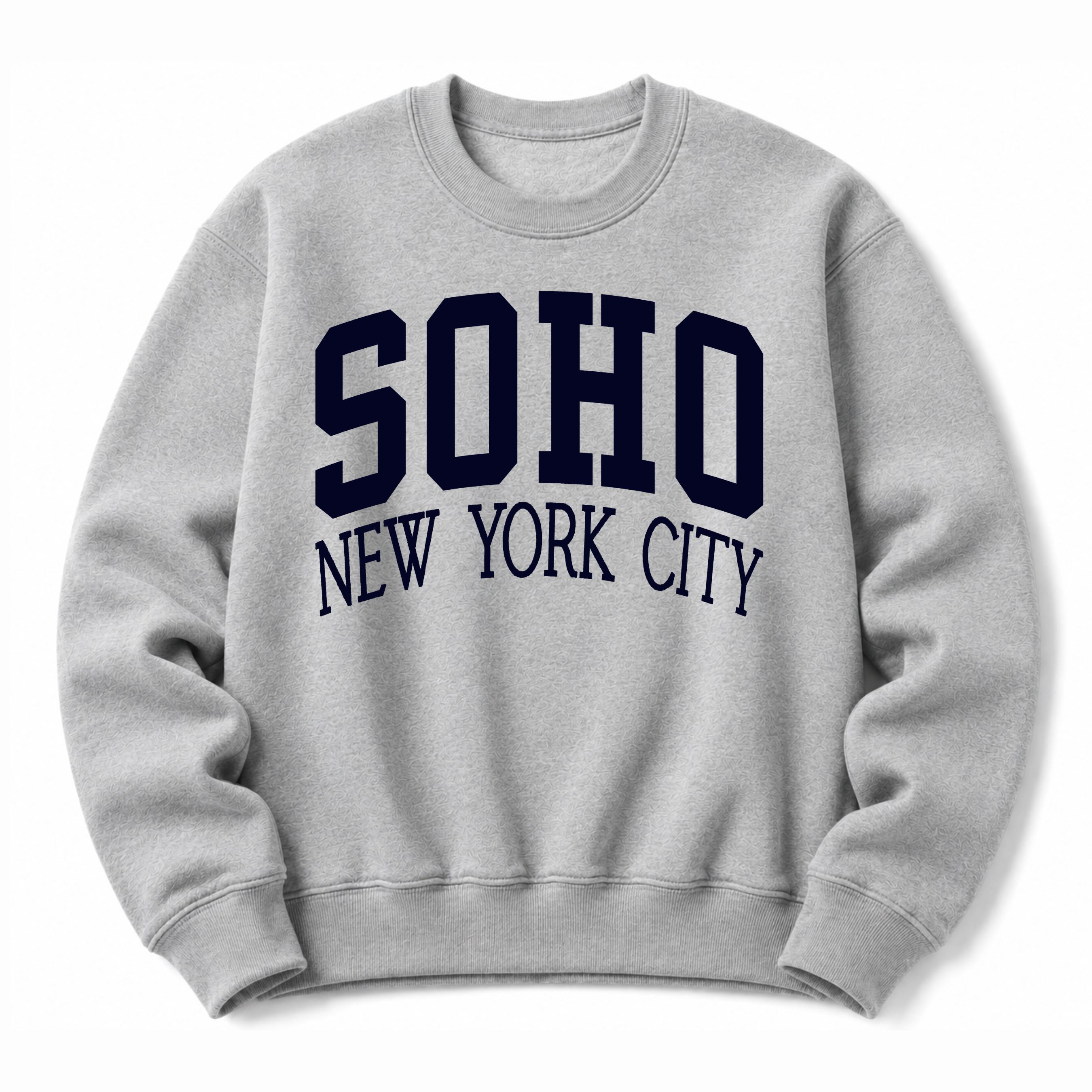 SoHo New York City vintage collegiate crewneck sweatshirt in Sports Grey 