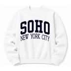 SoHo New York City vintage collegiate crewneck sweatshirt in White 