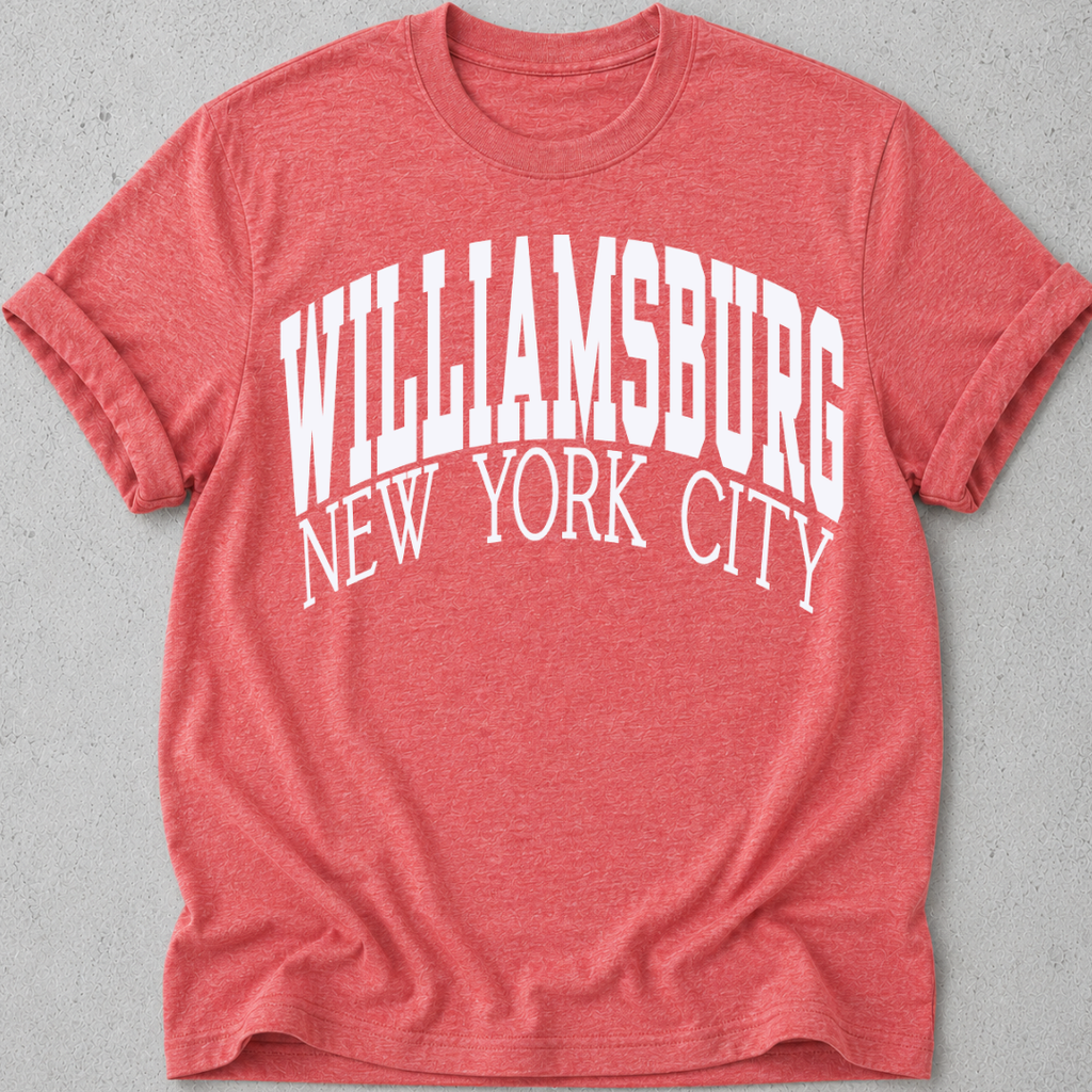 Williamsburg Brooklyn New York City t-shirt in heather red 