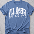 Williamsburg Brooklyn New York City t-shirt in heather indigo