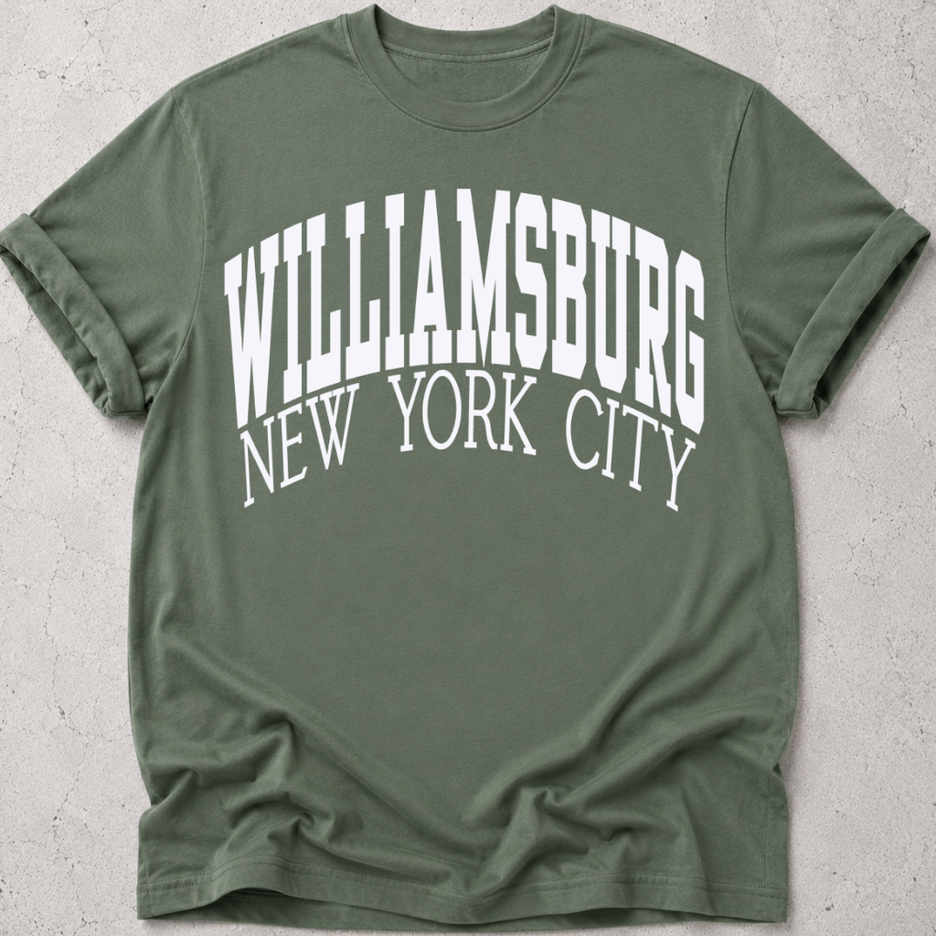 Williamsburg Brooklyn New York City t-shirt  in military green 