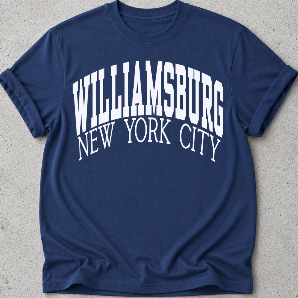 Williamsburg Brooklyn New York City t-shirt in navy