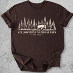 Yellowstone National Park vintage bison wildlife t-shirt in Expresso 