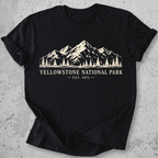 Yellowstone National Park vintage mountain crewneck t-shirt in Black 