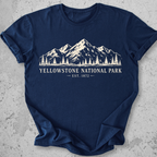 Yellowstone National Park vintage mountain crewneck t-shirt in Navy 