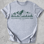 Yellowstone National Park vintage mountain crewneck t-shirt in Sports Grey 
