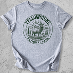 Yellowstone National Park elk medallion t-shirt grey vintage badge graphic tee Est 1872