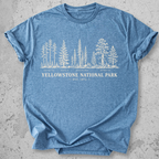 Yellowstone National Park vintage tree species botanical t-shirt in Blue 