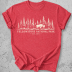 Yellowstone National Park vintage bison wildlife t-shirt in Heather Red 