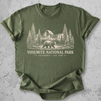 Yosemite National Park vintage bear Half Dome t-shirt in Military Green 