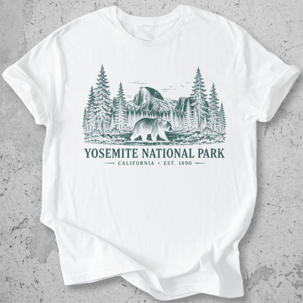 Yosemite National Park vintage bear Half Dome t-shirt in White 
