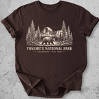 Yosemite National Park vintage bear Half Dome t-shirt in Chocolate 