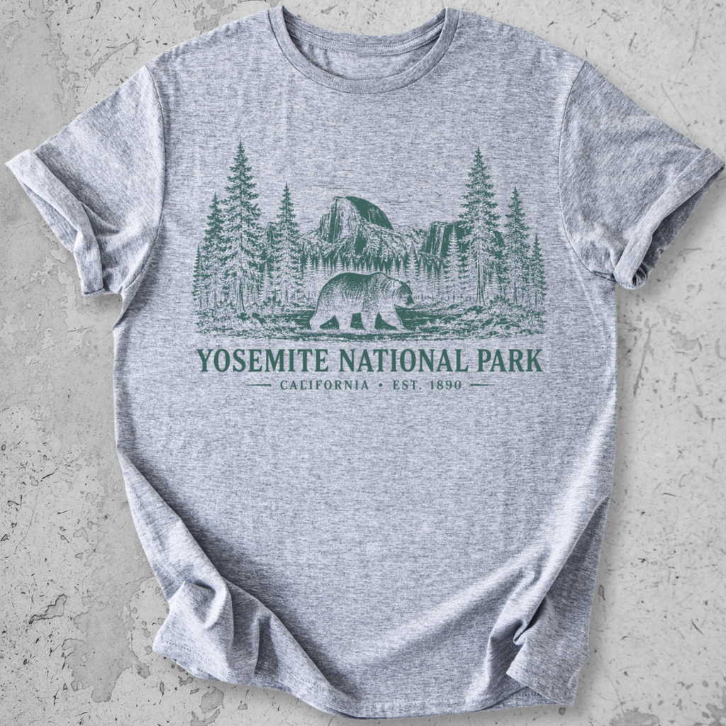 Yosemite National Park vintage bear Half Dome t-shirt in Sports Grey 