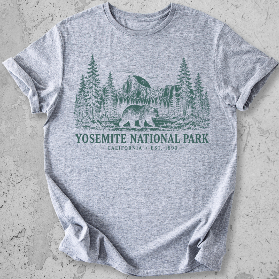 Yosemite National Park vintage bear Half Dome t-shirt in Sports Grey 