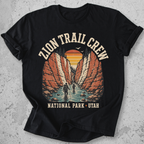 Zion National Park Trail Crew t-shirt Black The Narrows slot canyon Utah hikers graphic tee