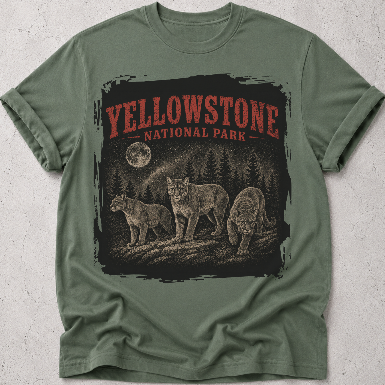 Yellowstone Mountain Lion Vintage T-Shirt