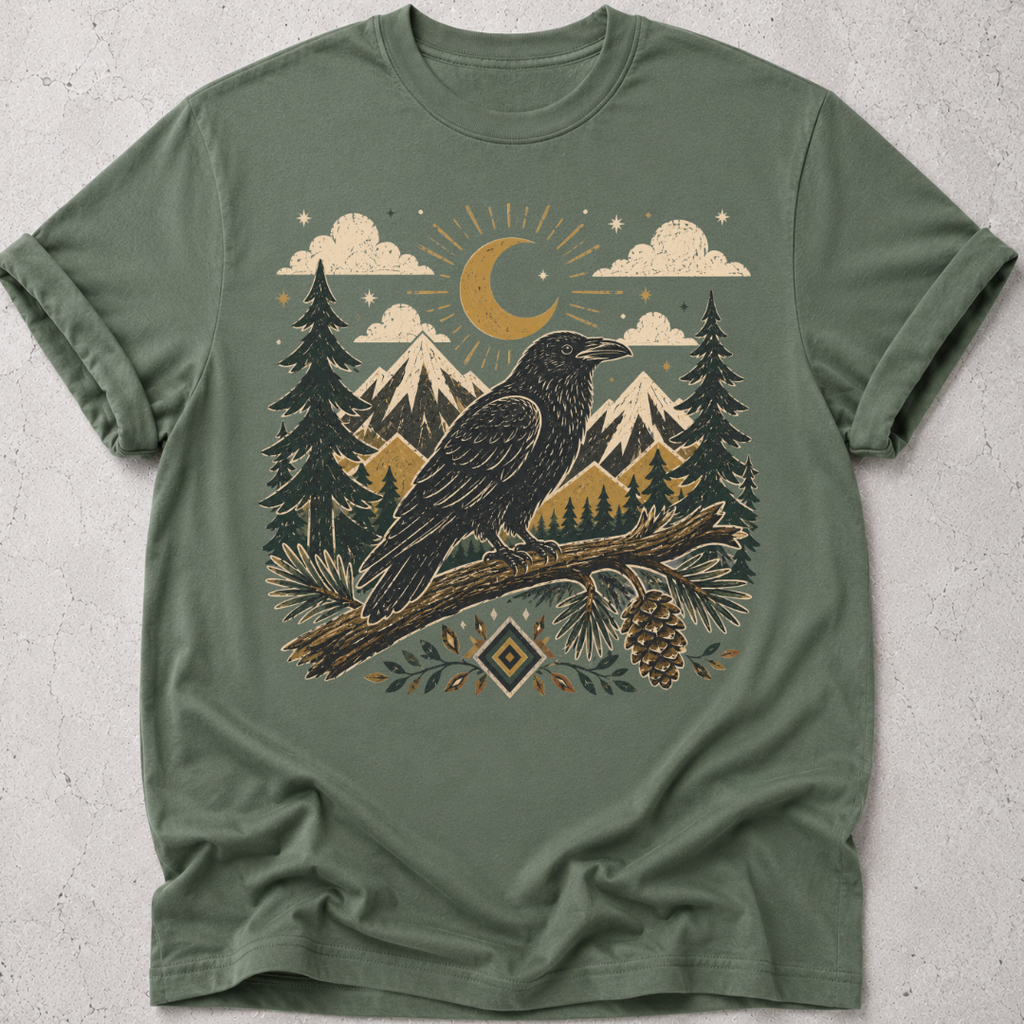 Folk Art Raven T-shirt