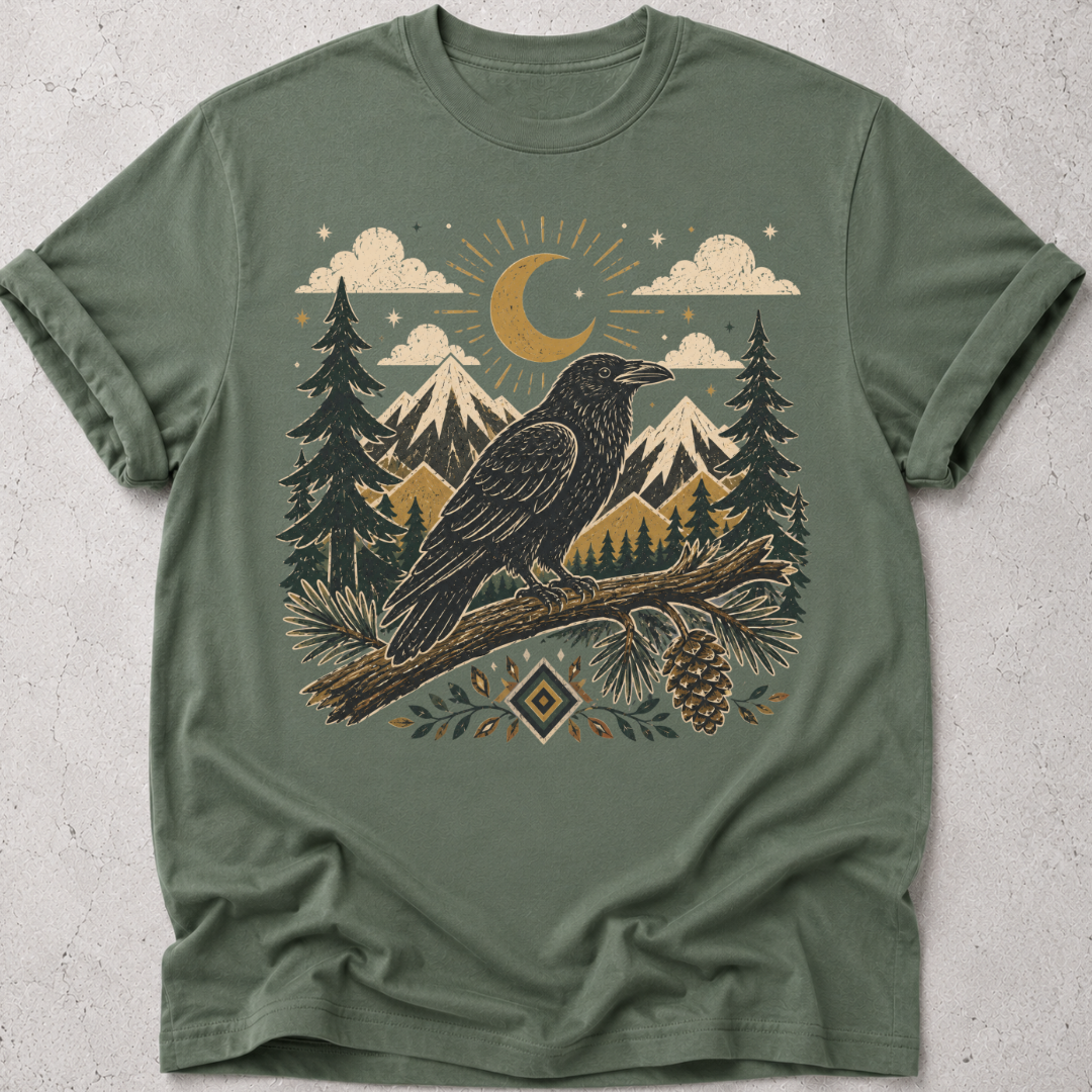 Folk Art Raven T-shirt