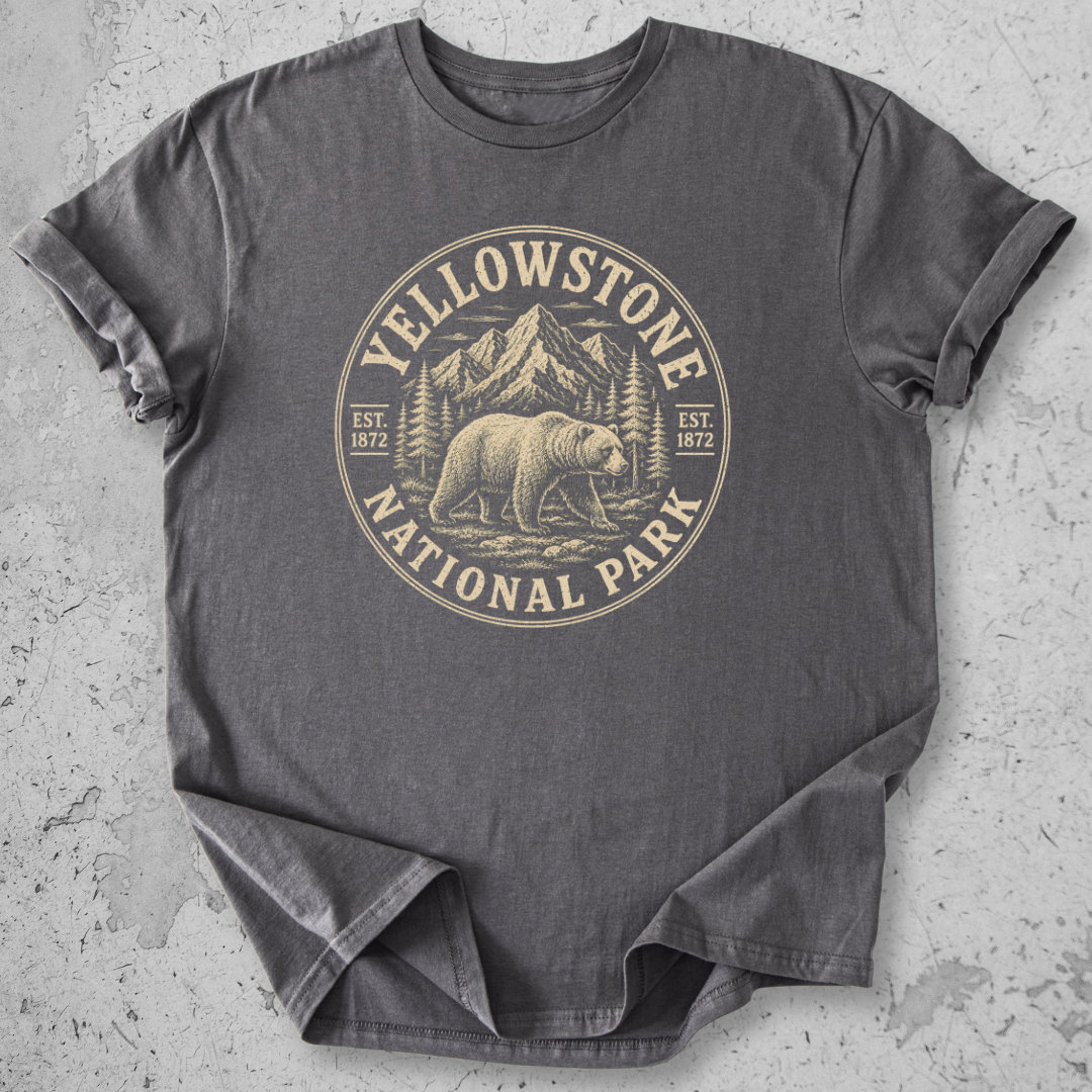 Retro Yellowstone Medallion Bear T-Shirt