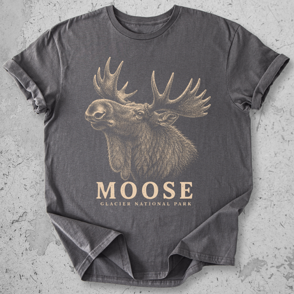 Glacier Moose Head  T-Shirt
