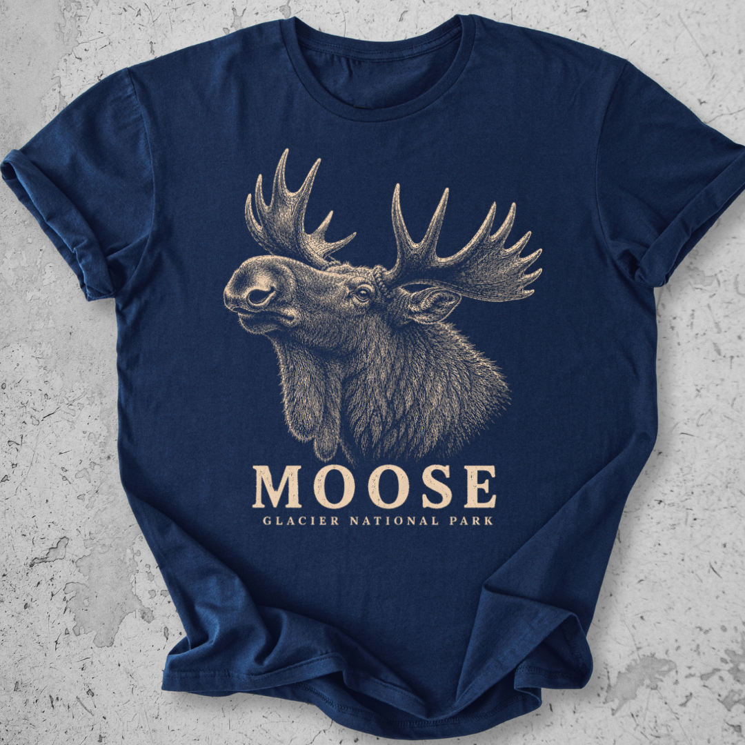 Glacier Moose Head  T-Shirt