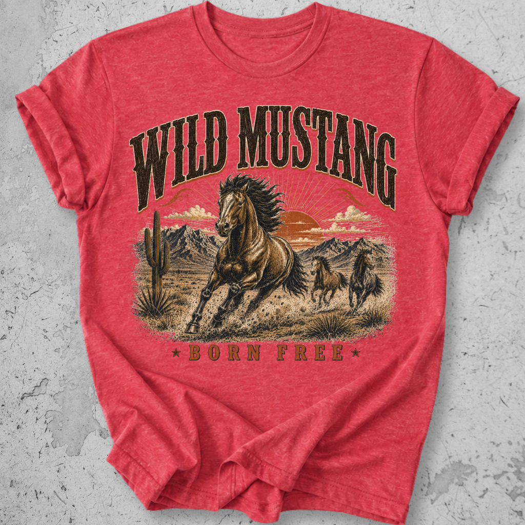 Wild Mustang Born Free T-Shirt