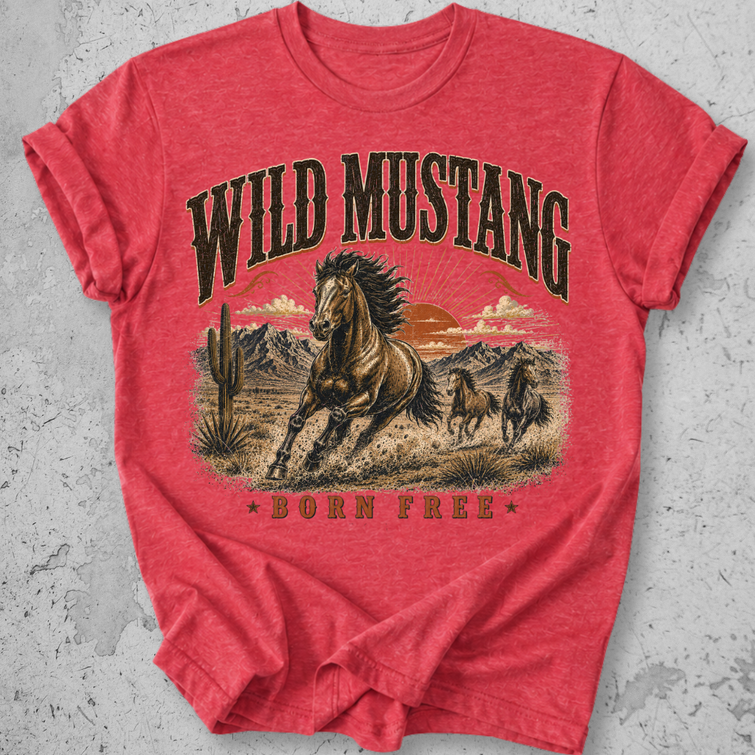 Wild Mustang Born Free T-Shirt