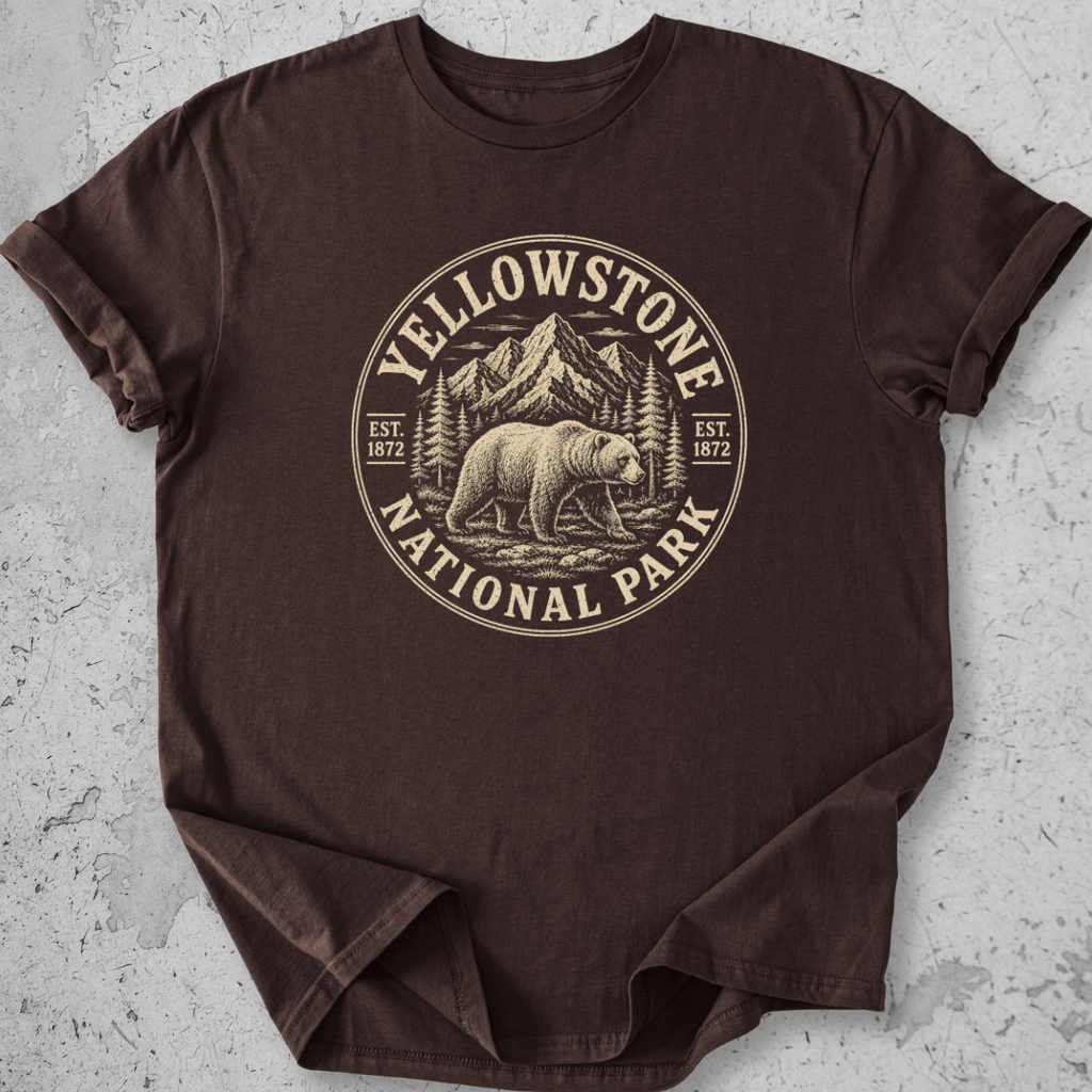 Retro Yellowstone Medallion Bear T-Shirt