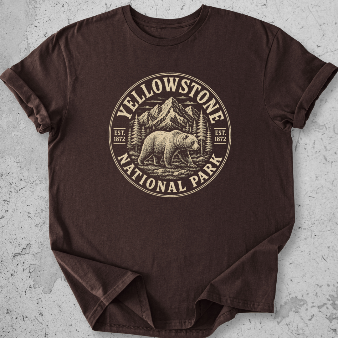Retro Yellowstone Medallion Bear T-Shirt