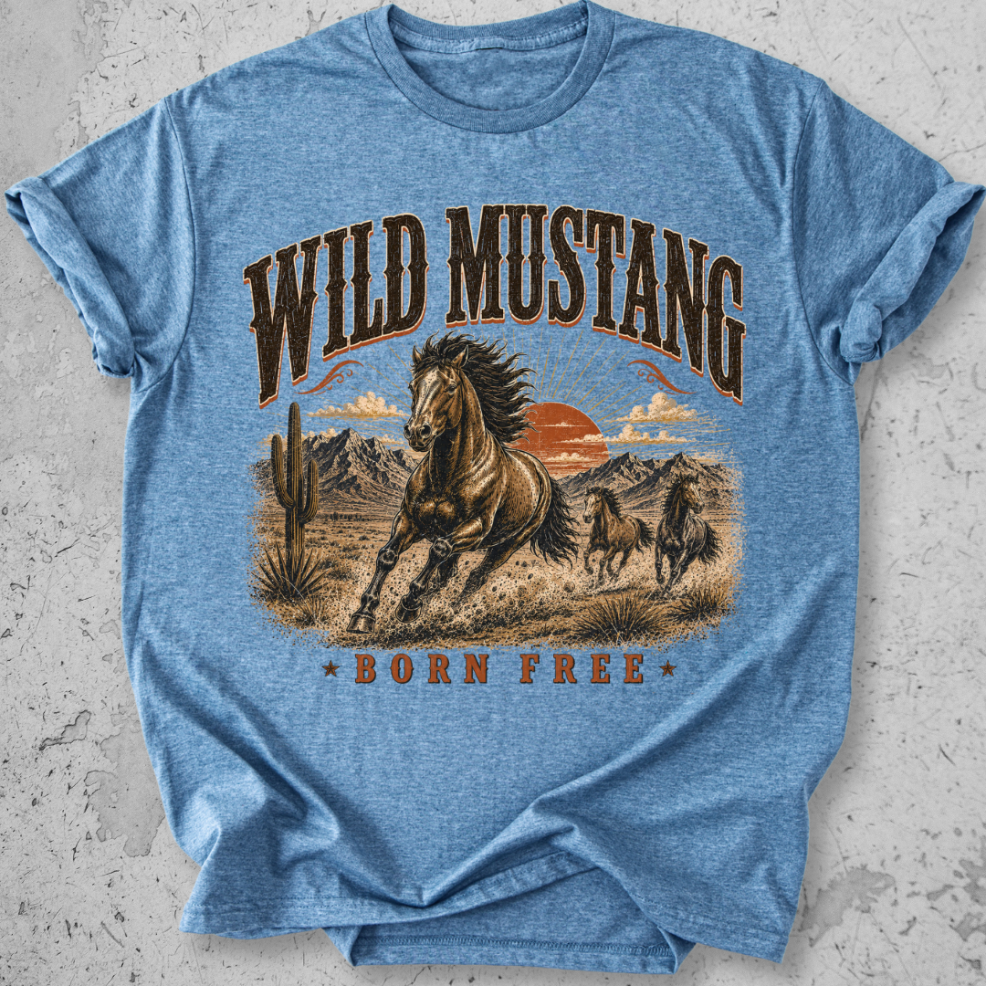 Wild Mustang Born Free T-Shirt