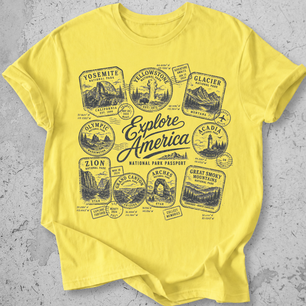 National Park Passport Stamps T-Shirt
