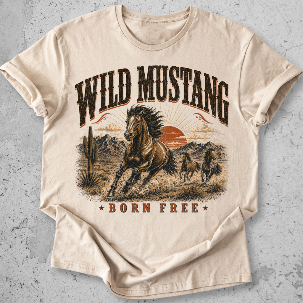 Wild Mustang Born Free T-Shirt