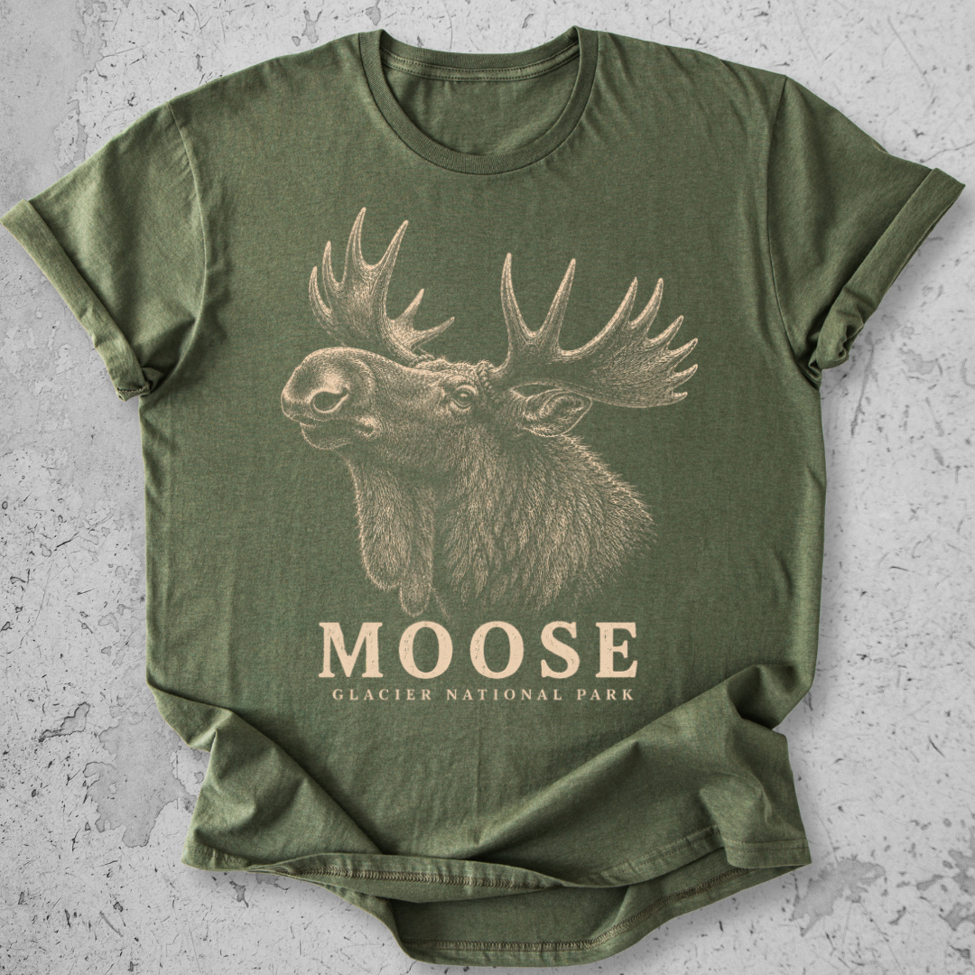 Glacier Moose Head  T-Shirt