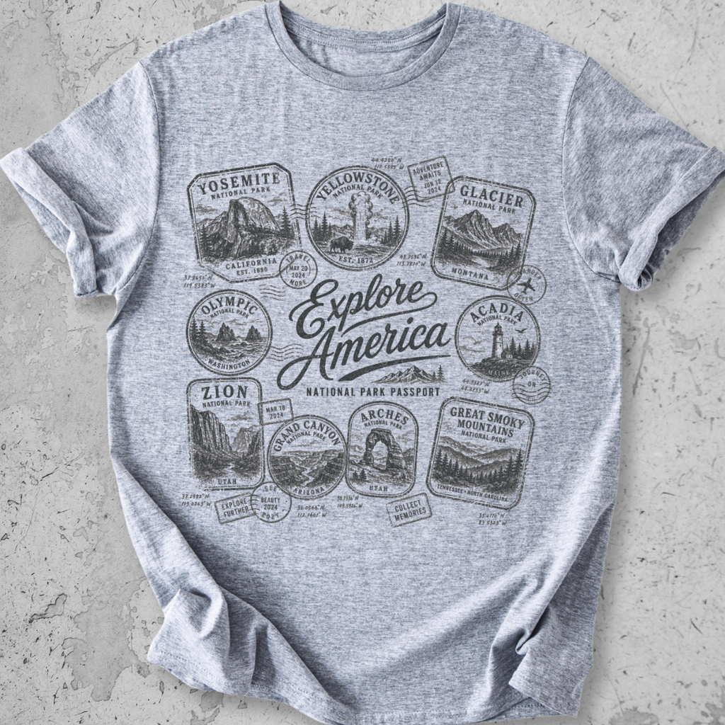 National Park Passport Stamps T-Shirt