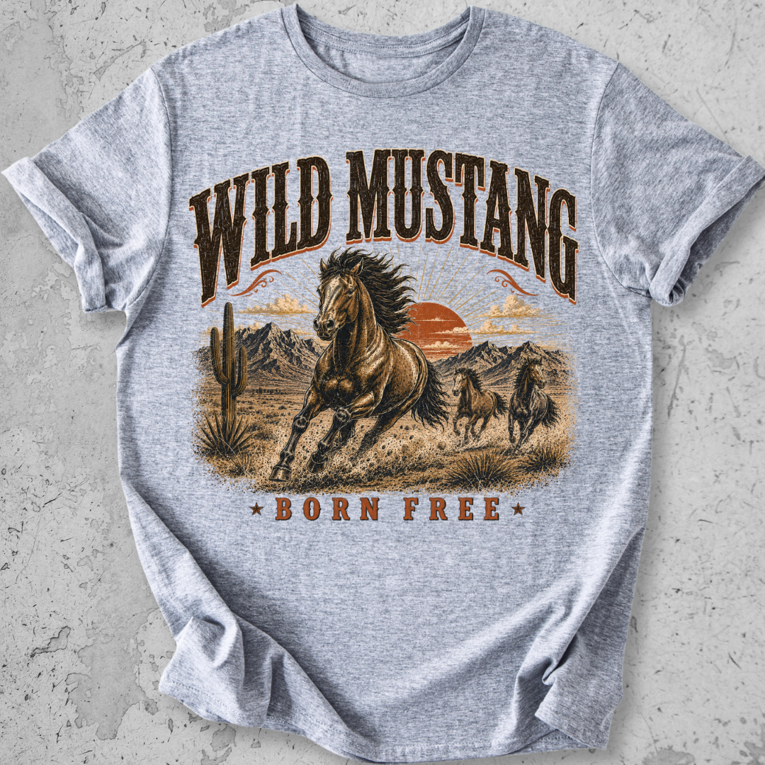 Wild Mustang Born Free T-Shirt