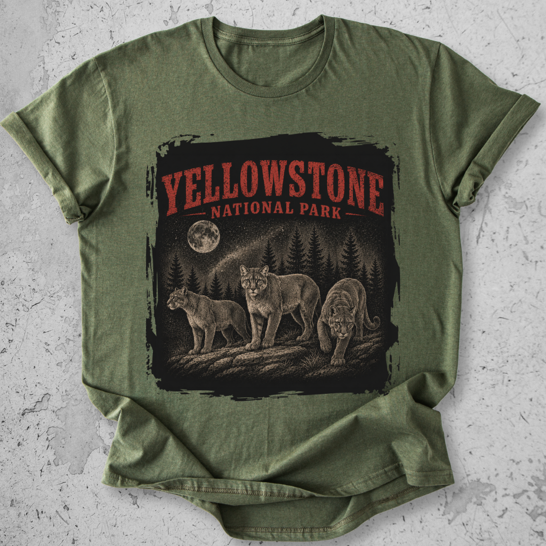 Yellowstone Mountain Lion  Vintage  T-Shirt
