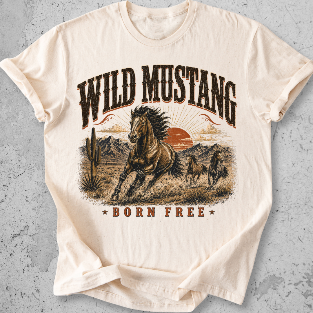 Wild Mustang Born Free T-Shirt